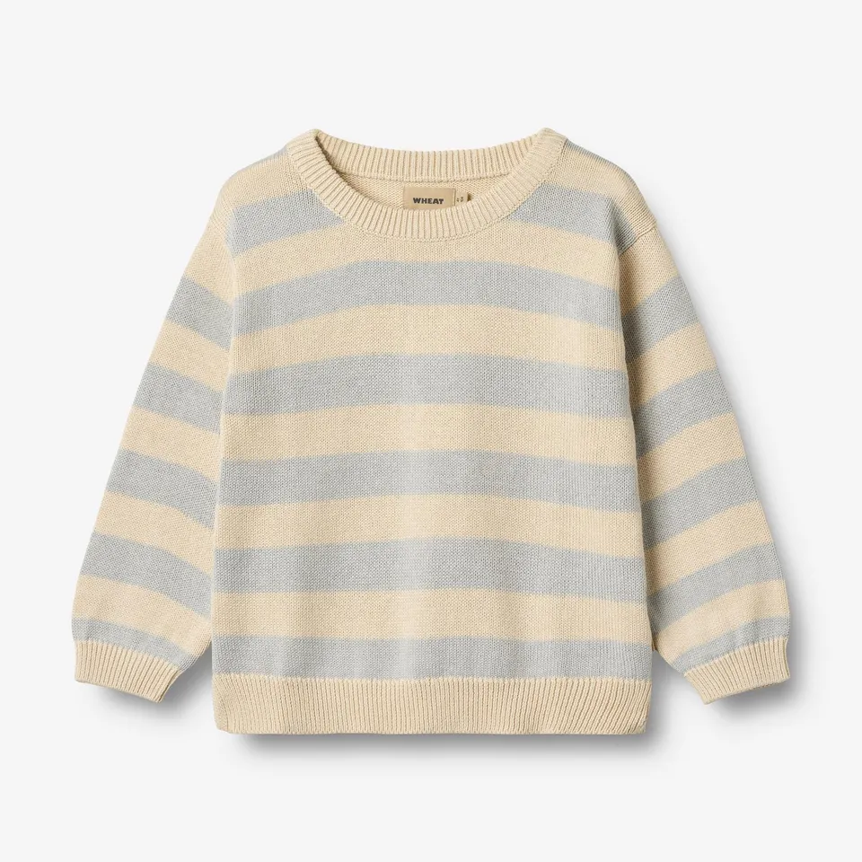 wheat-morgan-strickpullover-soft-blue-stripe-bio-baumwolle image 1