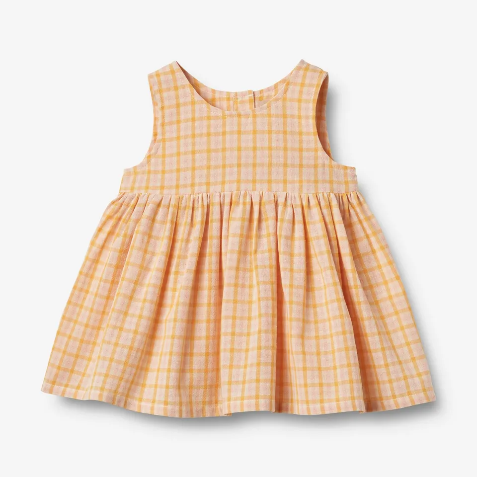wheat-sienna-pinafore-kleid-yellow-check-bio-baumwolle image 1
