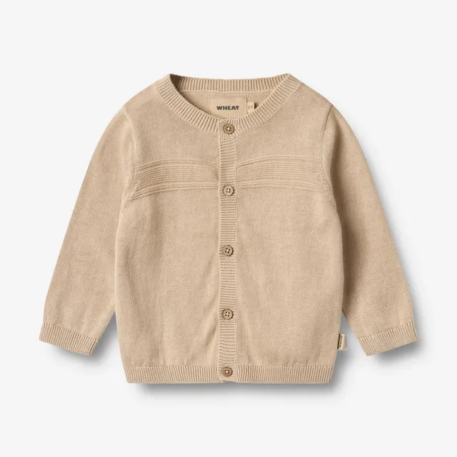 wheat-sofus-strickjacke-warm-sand-bio-baumwolle image 1