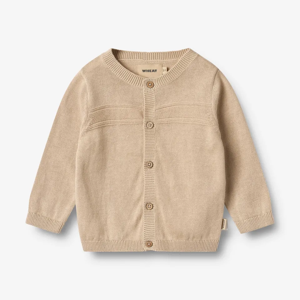 wheat-sofus-strickjacke-warm-sand-bio-baumwolle image 1