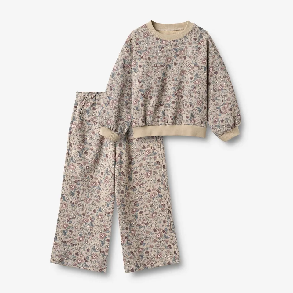 wheat-lia-set-sweatshirt-hose-m-dchen-soft-sand-flowers-bio image 1