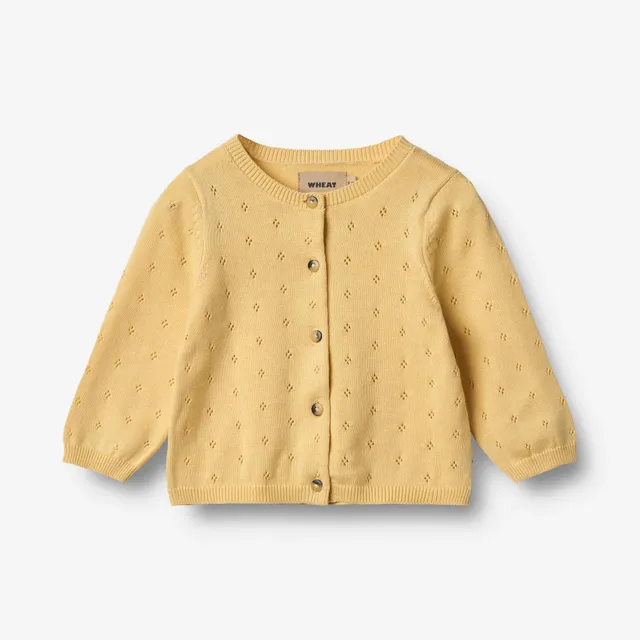 wheat-maia-strickjacke-baby-golden-yellow-bio-baumwolle image 1
