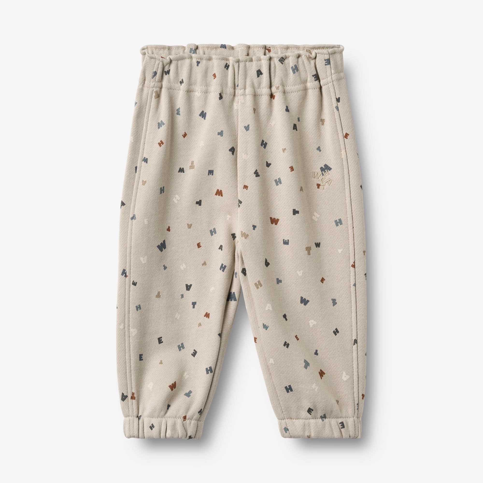 wheat-cosmo-sweatpants-grey-moon-letters-bio-baumwolle image 1
