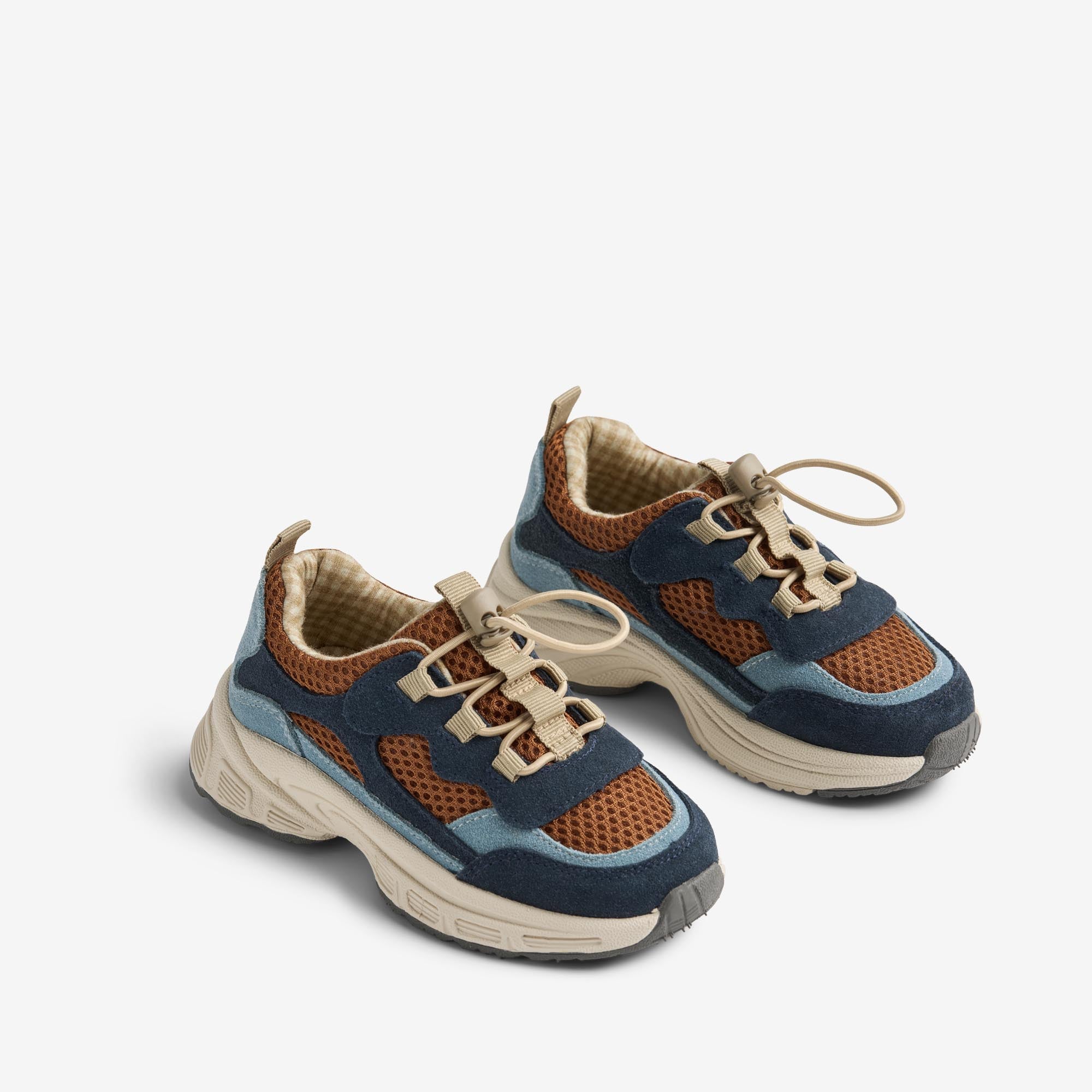 wheat-arthur-sneaker-kinder-navy-mesh-leder image 1