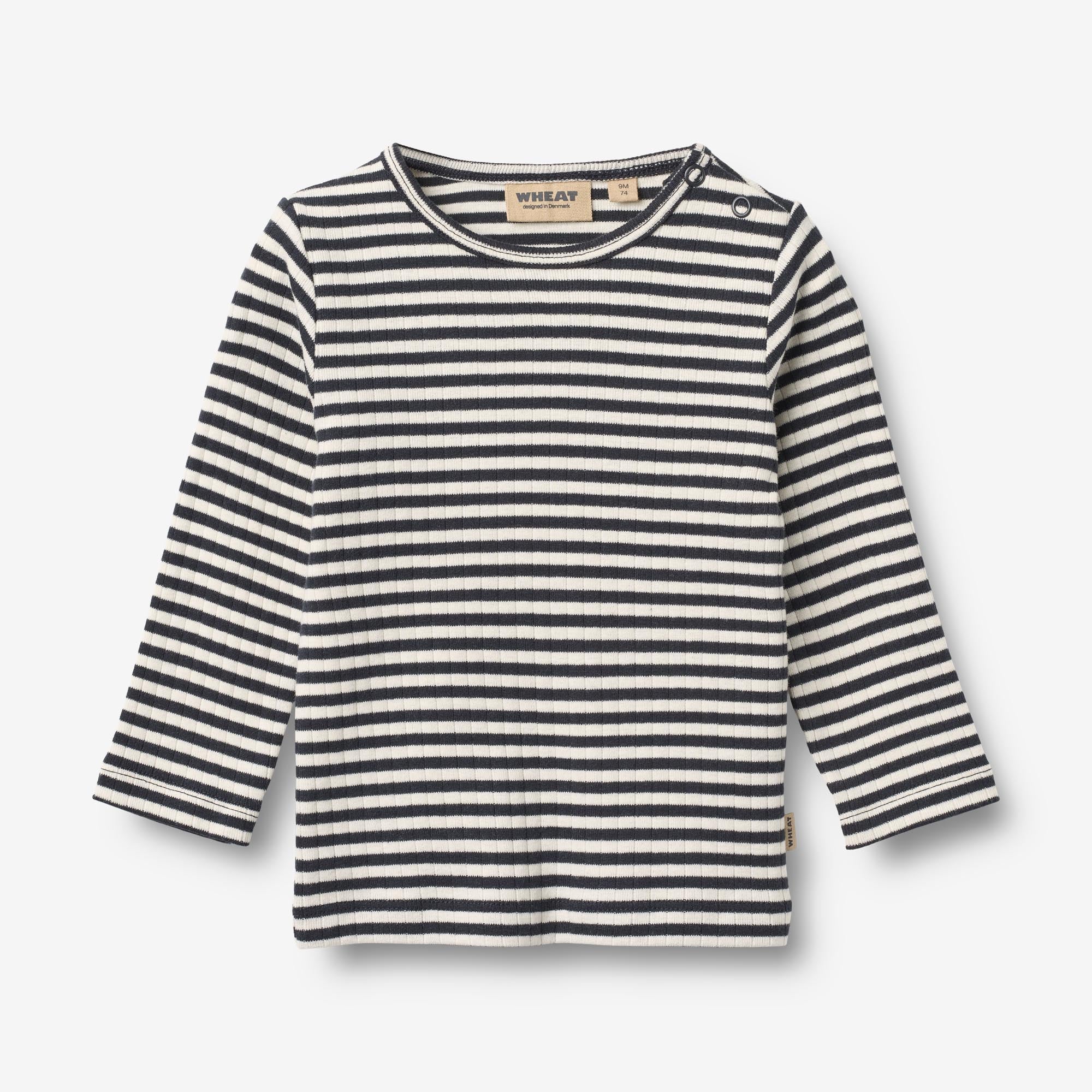 wheat-stig-t-shirt-l-s-langarmshirt-navy-rib-stripe-bio image 1