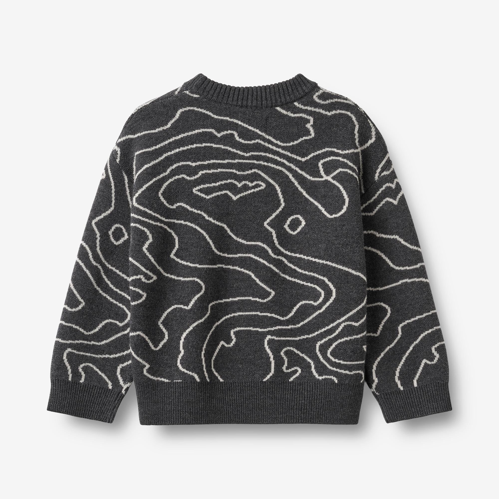 wheat-elias-jacquard-pullover-charcoal-melange-merinowolle image 7
