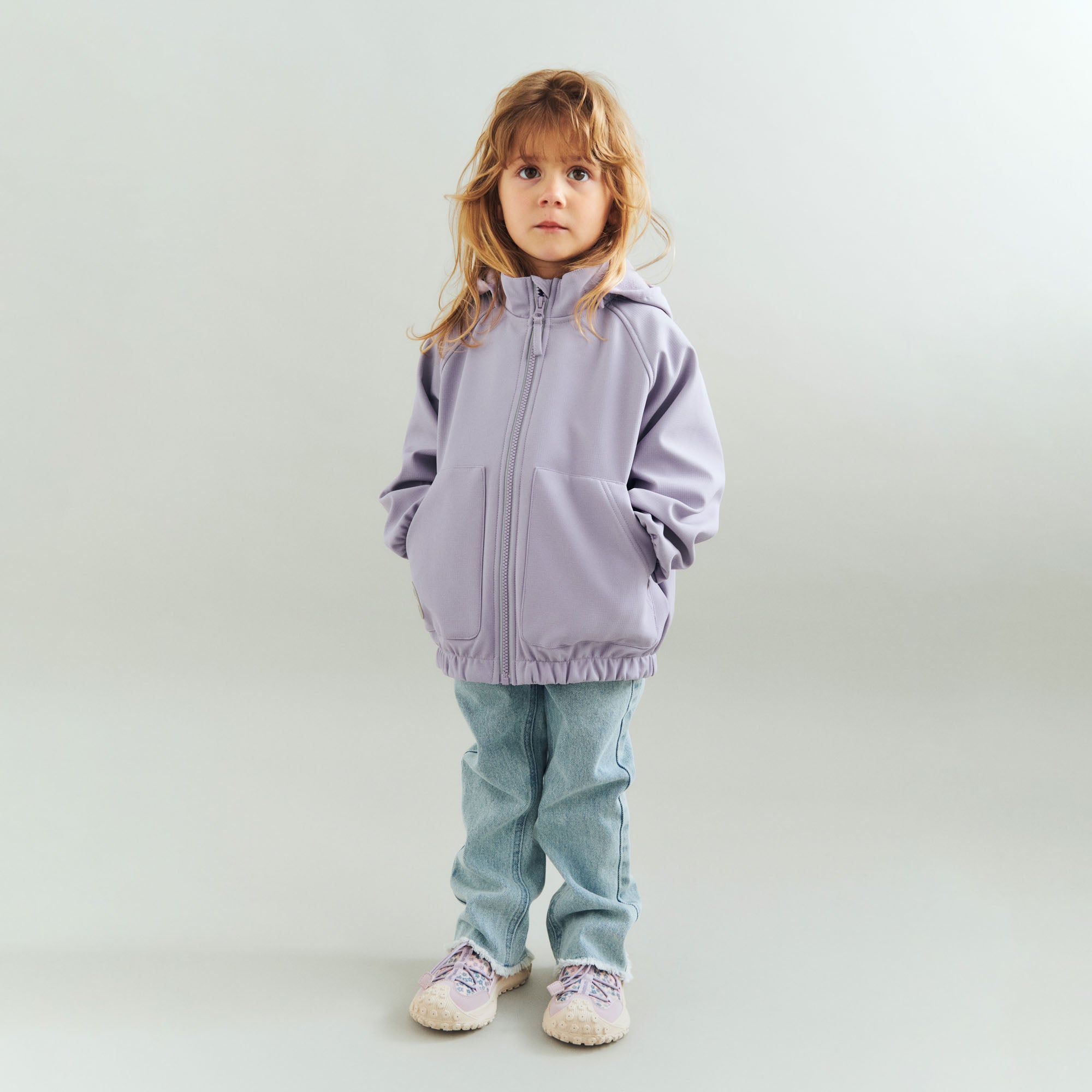wheat-alleo-softshelljacke-warm-cosmic-lilac-kinder image 2