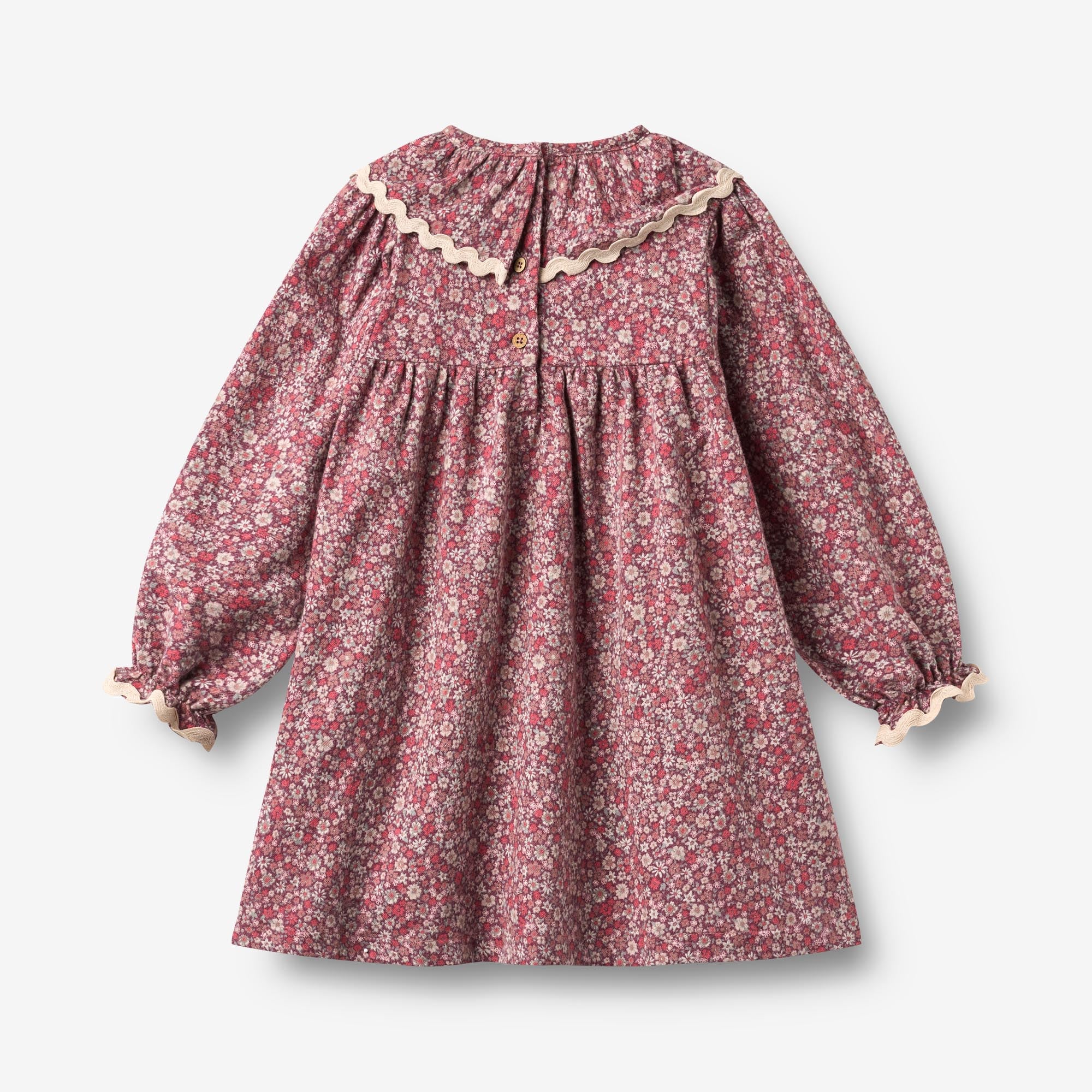 wheat-elvira-dress-l-s-kollar-kinderkleid-grape-flowers-bio-baumwolle image 2