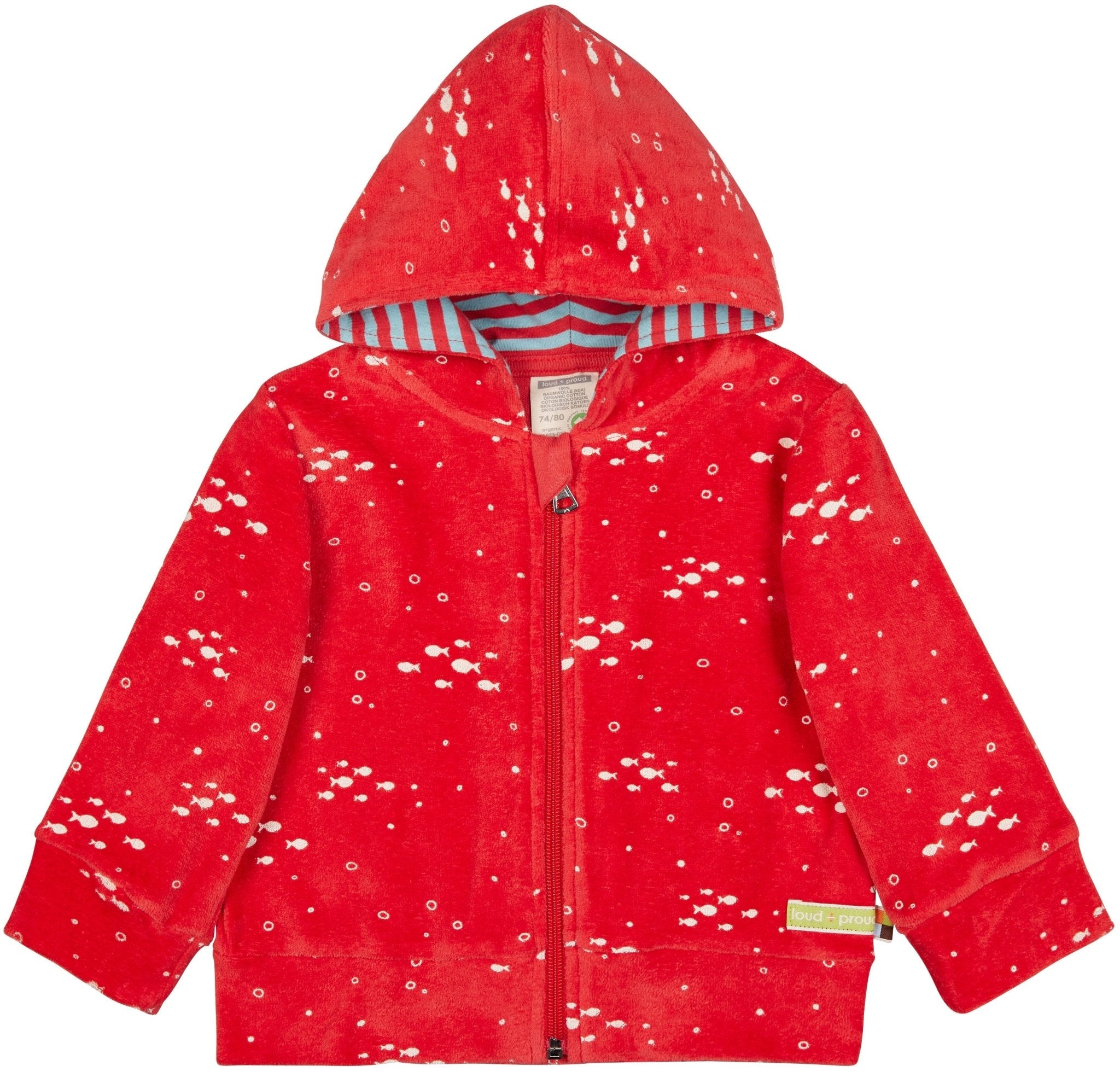 loud-proud-classics-kapuzenjacke-frottee-jacke-fische image 1