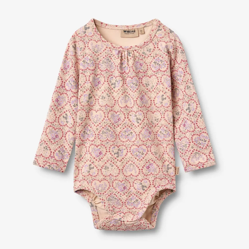 wheat-liv-body-langarm-magenta-heart-flowers-bio-baumwolle image 1