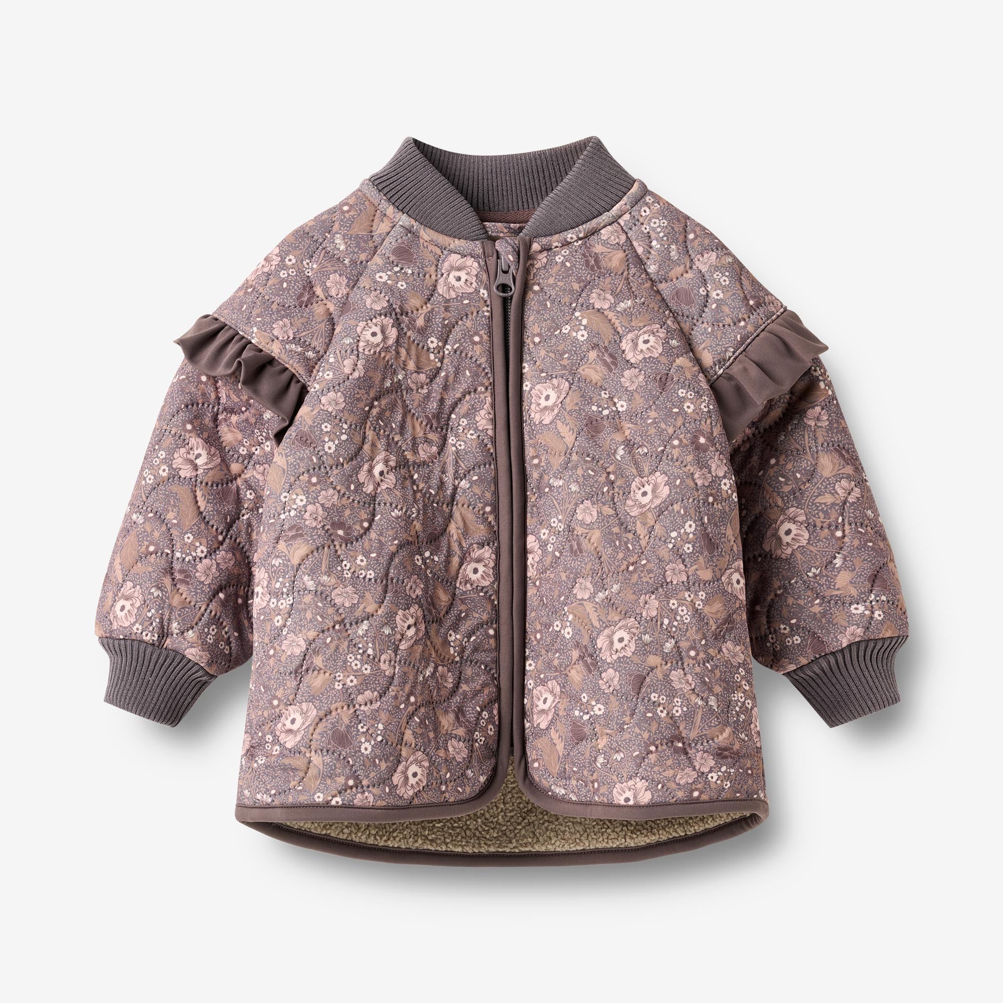wheat-ellas-thermojacke-baby-purple-stone-flowers-recycelt image 1