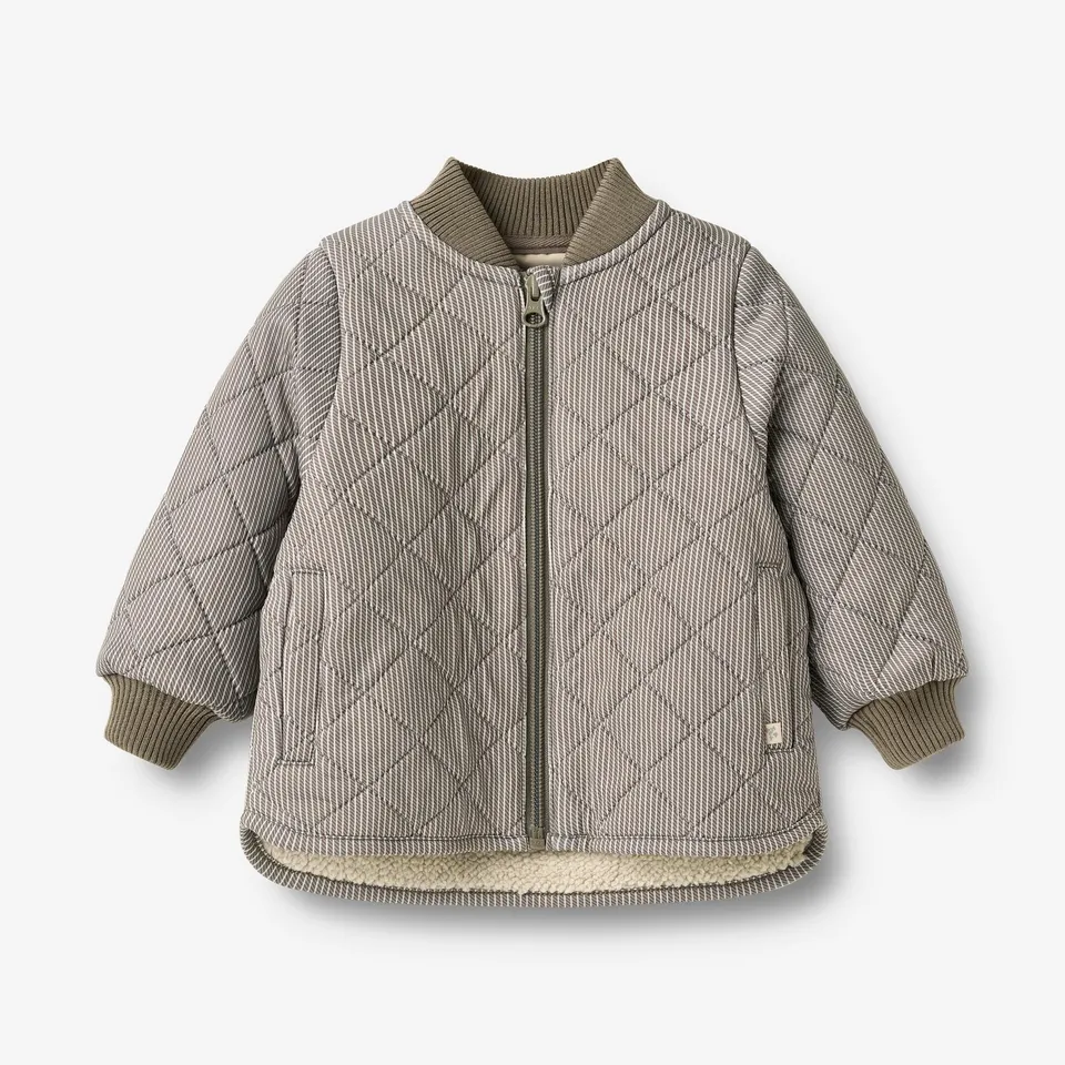 wheat-benni-thermo-jacke-brown-stripe-baby-fleece image 1