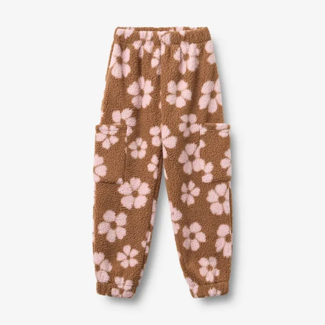 wheat-suun-fleecehose-warm-hazel-flowers-recycelt image 1