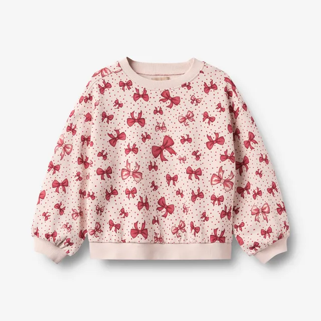 wheat-lia-sweatshirt-m-dchen-almond-peach-bows-bio-baumwolle image 1
