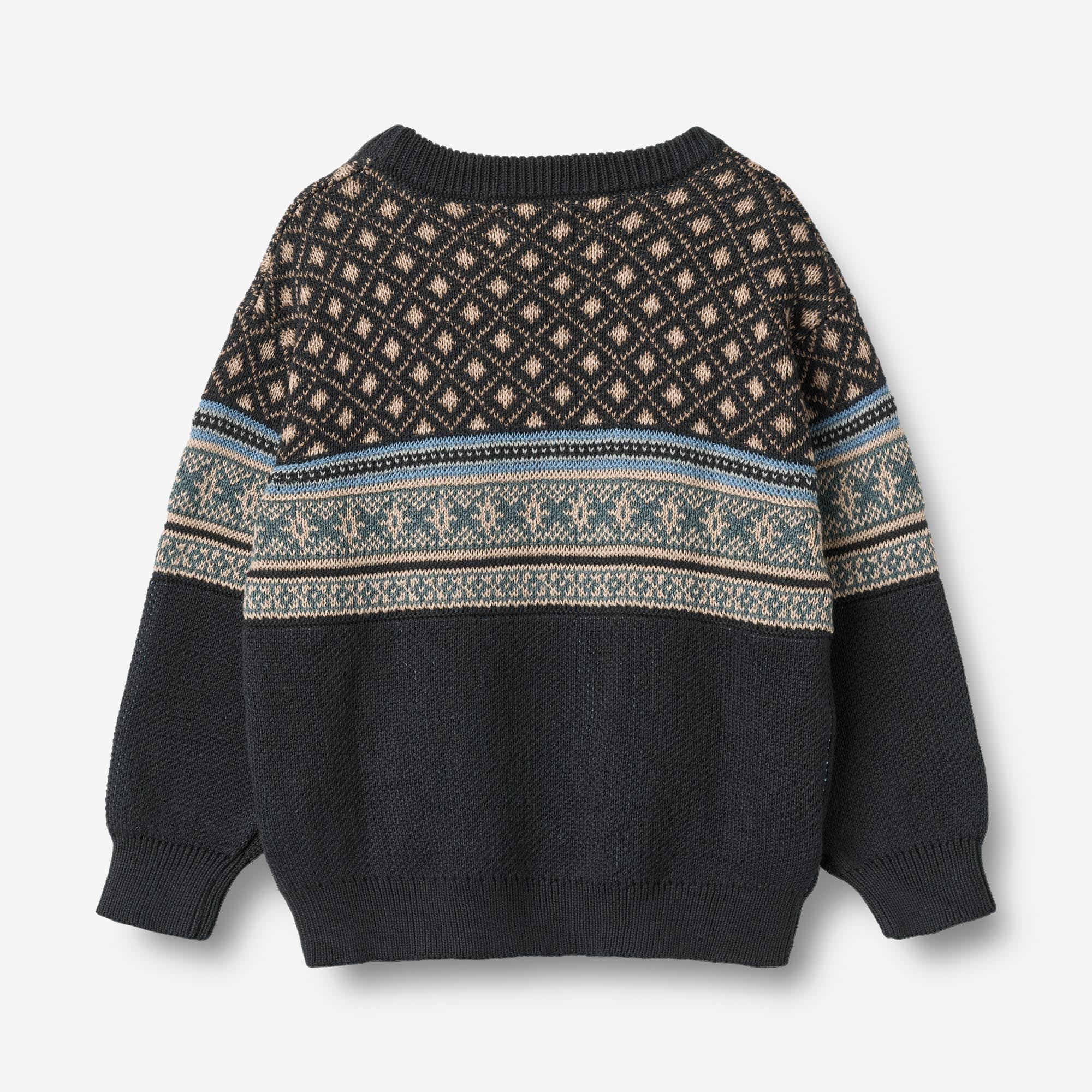 wheat-julius-jacquard-pullover-navy-bio-baumwolle image 2