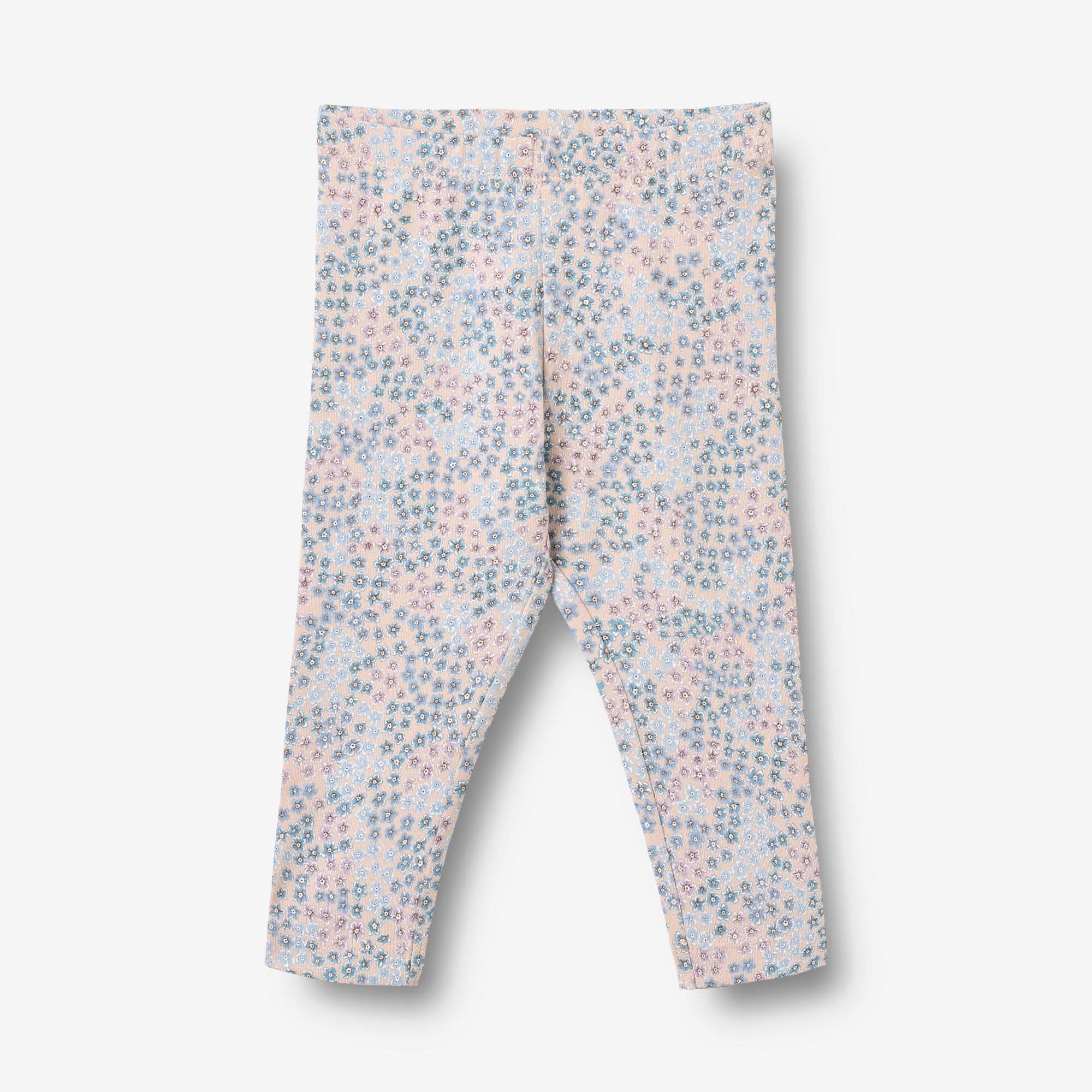 wheat-jersey-leggings-jules-baby-leggings-powder-blue-flowers-bio image 1