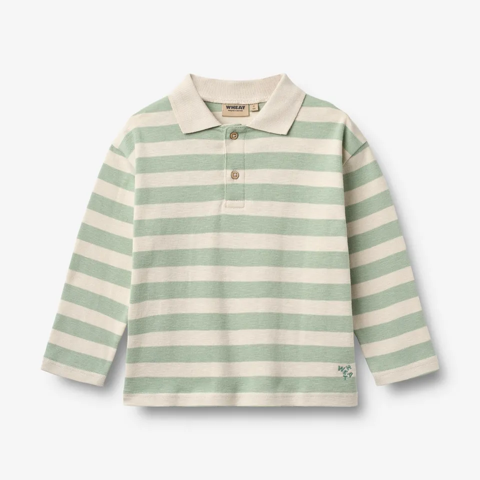 wheat-fred-polo-mint-stripe-bio-baumwolle image 1