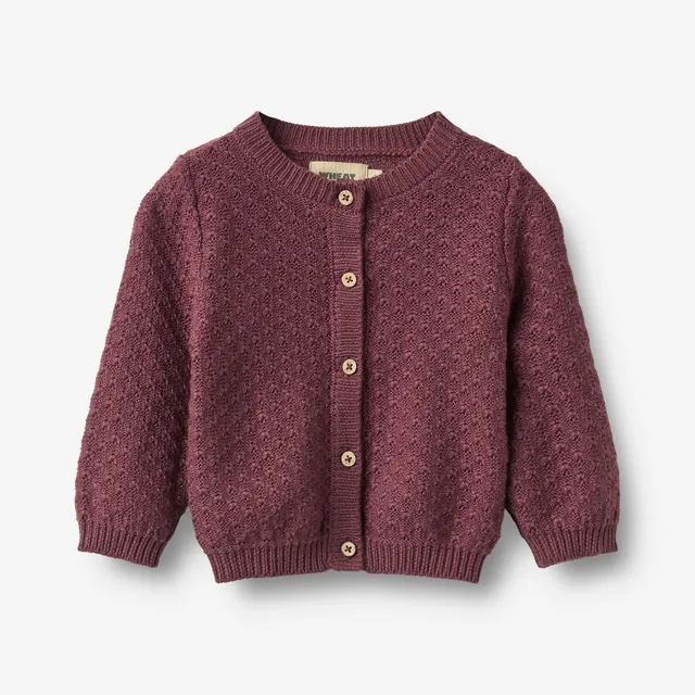 wheat-magnella-strickjacke-eggplant-bio-baumwolle image 1