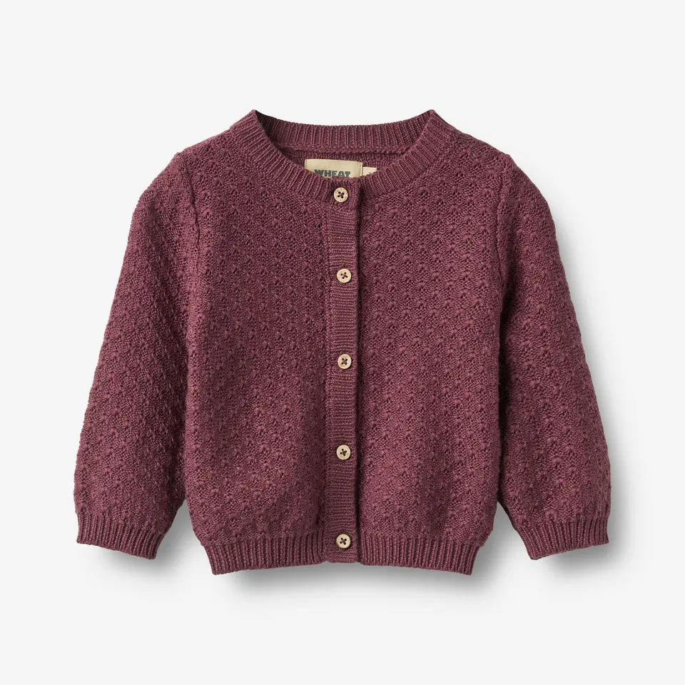 wheat-magnella-strickjacke-eggplant-bio-baumwolle image 1