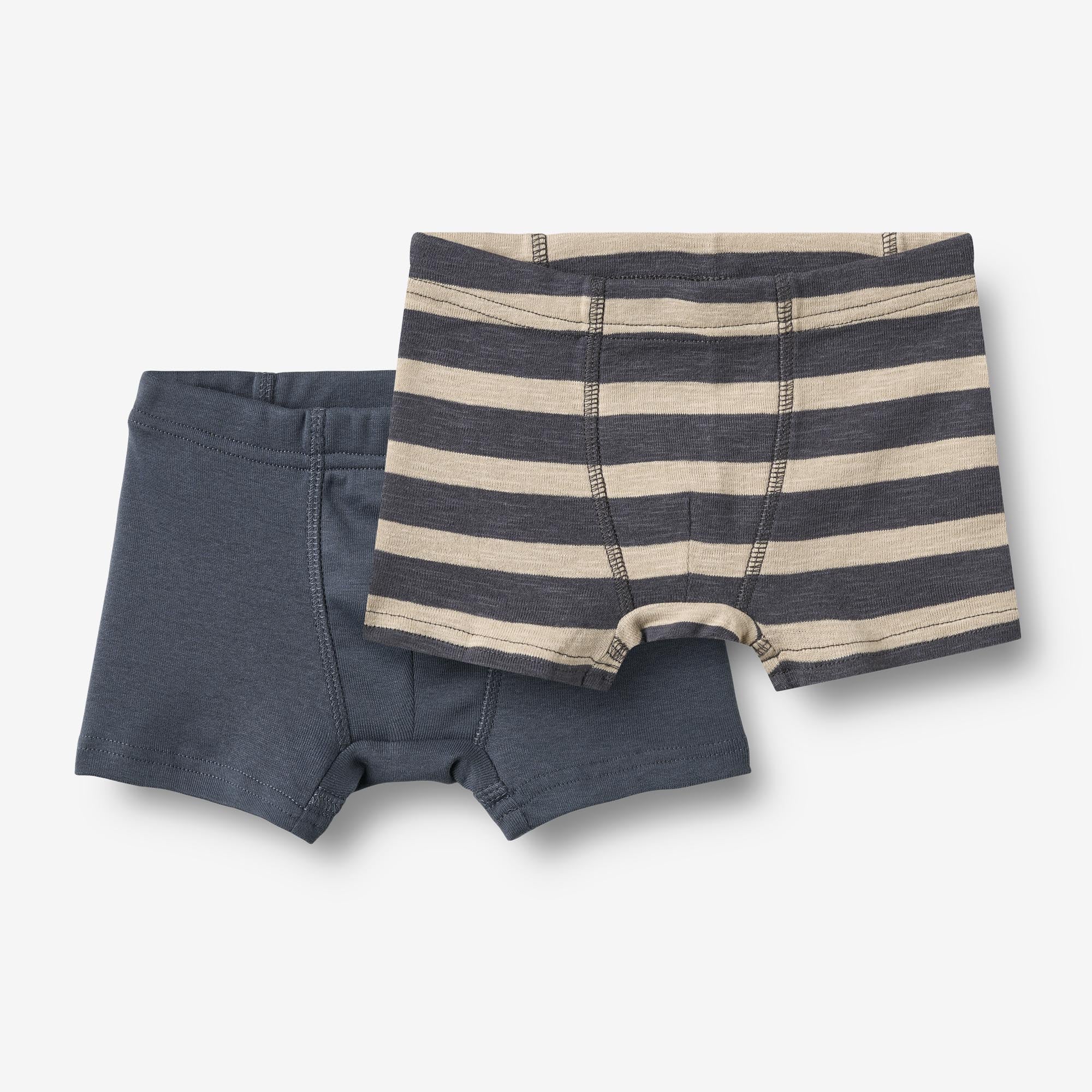 wheat-clothing-louis-boxershorts-jungen-greyblue-stripe-2er-bio image 1