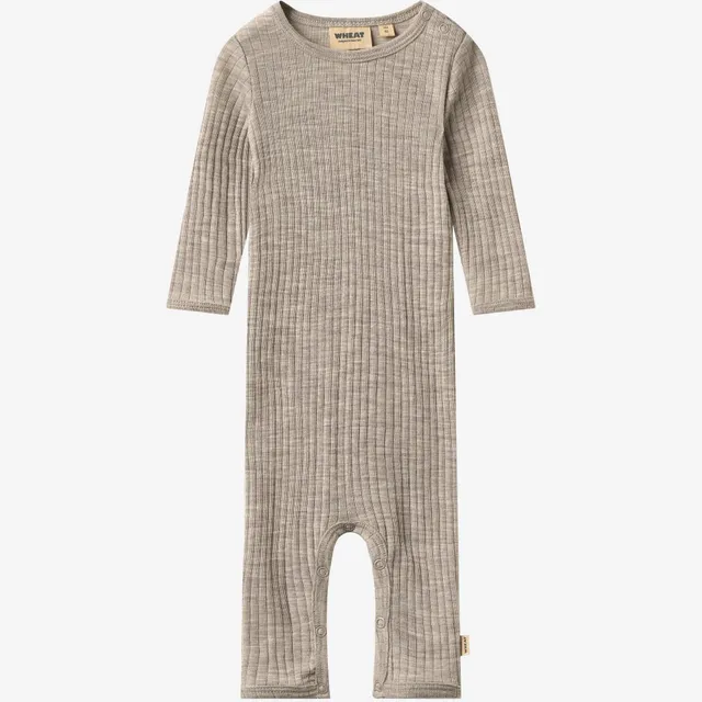 wheat-frankie-strampler-khaki-melange-wolle-seide-baby image 1