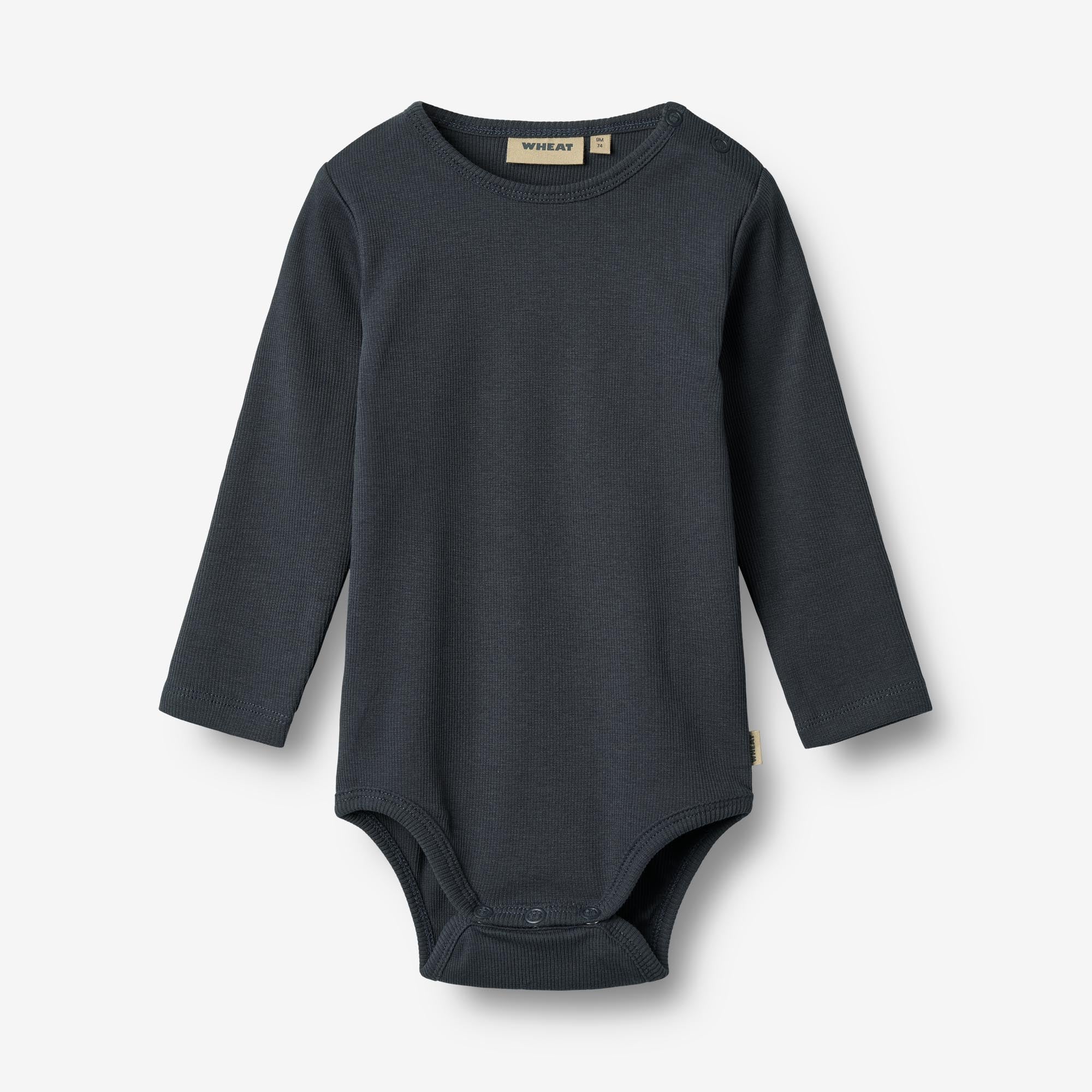 wheat-spencer-body-l-s-babybody-navy-bio-baumwolle image 1