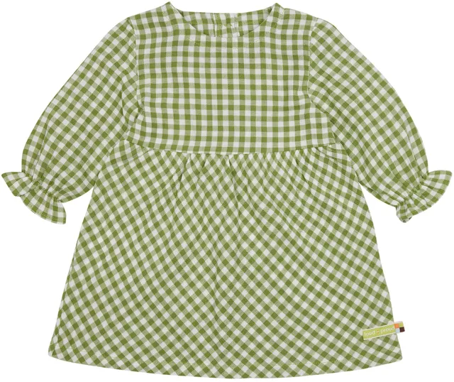 loud-proud-classics-musselin-kleid-karo-kleid-grass image 1