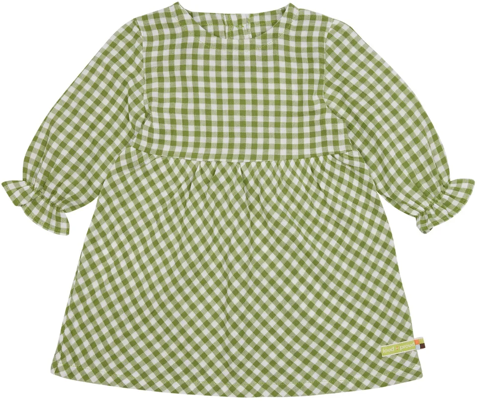 loud-proud-classics-musselin-kleid-karo-kleid-grass image 1