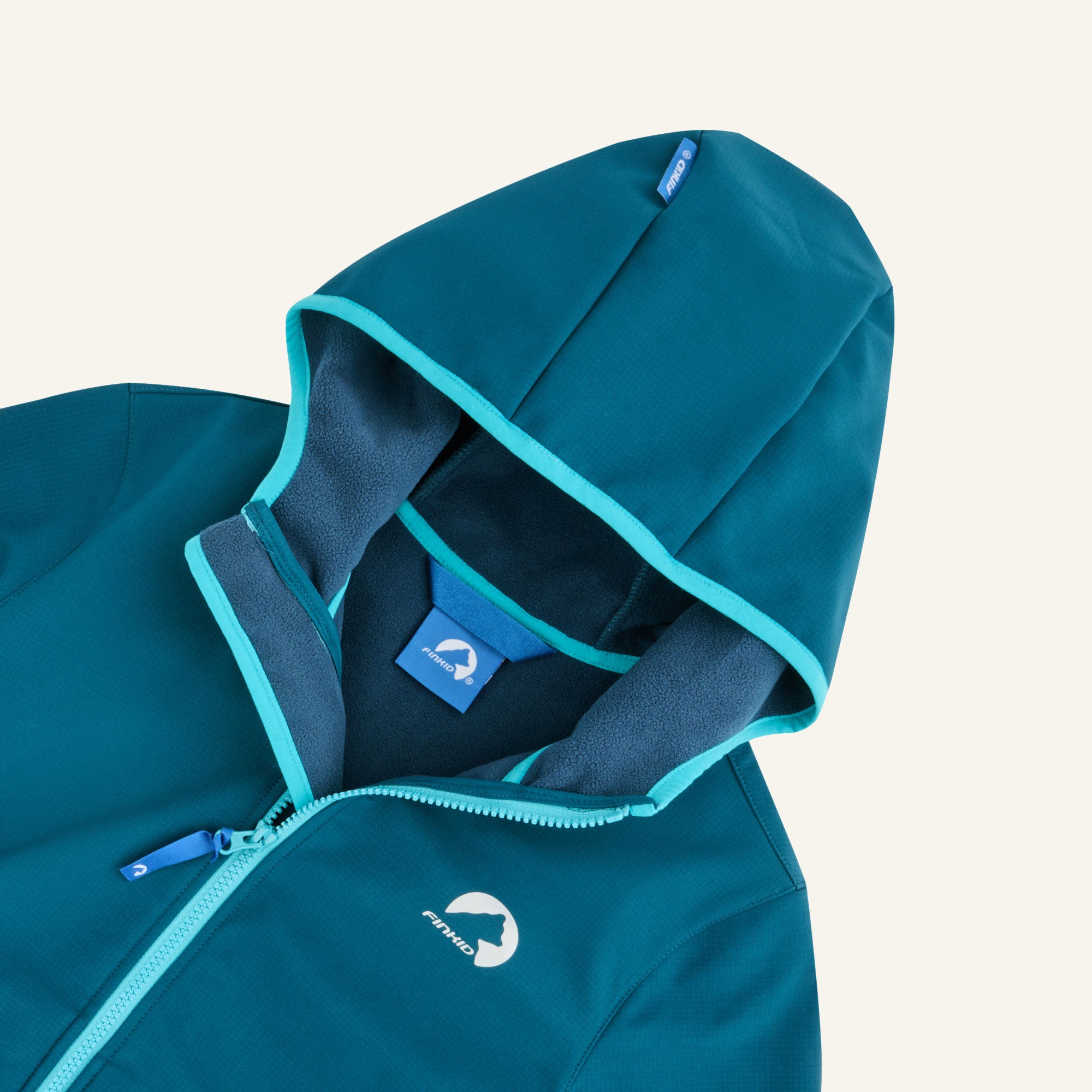 finkid-husky-kataja-shell-softshelljacke-kinder-ocean-peacock-fleece image 4