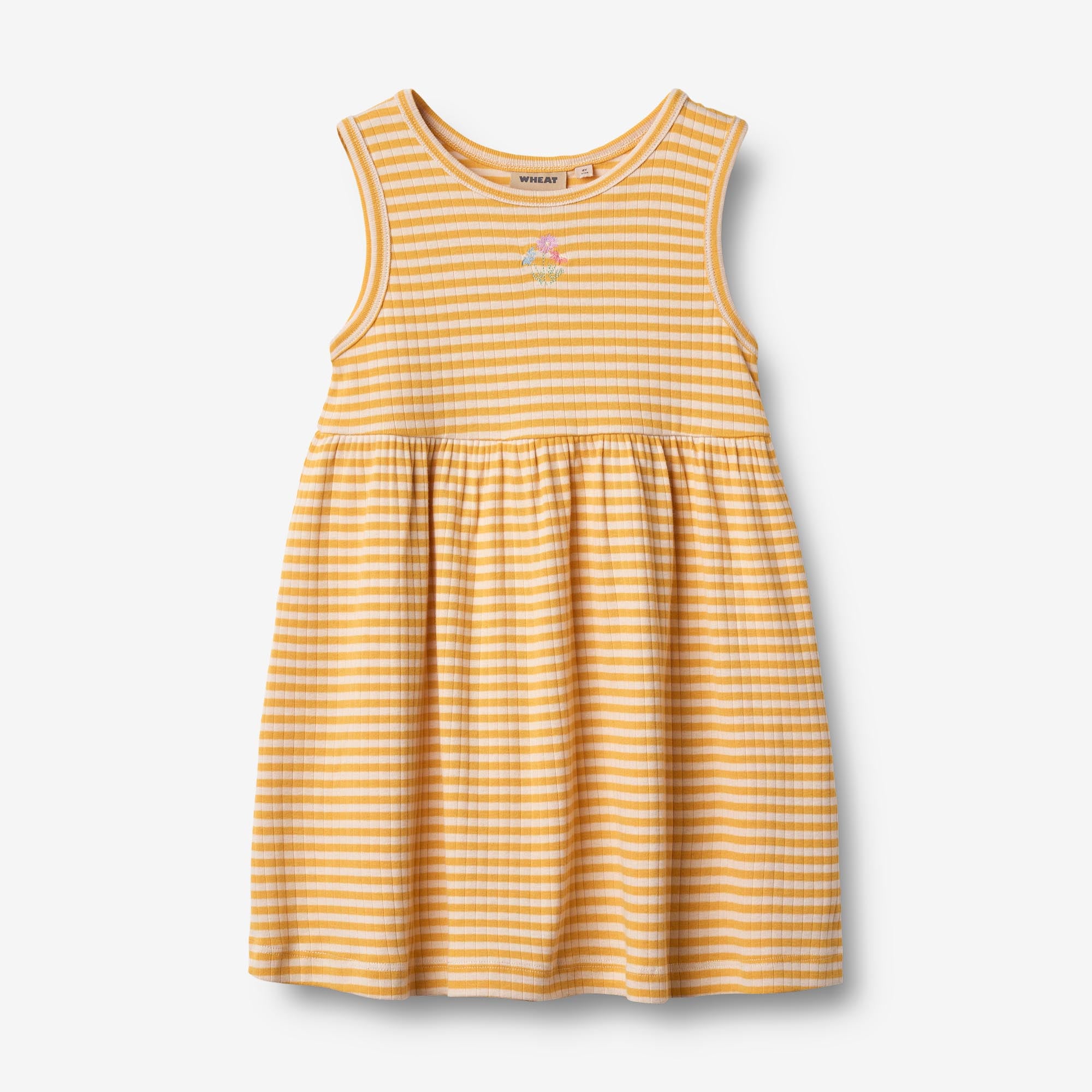 wheat-martha-jersey-kleid-kinder-bio-gelb-gestreift image 1