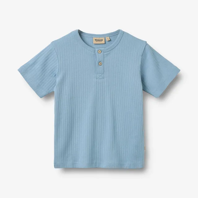 wheat-lumi-t-shirt-faded-denim-bio-baumwolle-kurzarm image 1