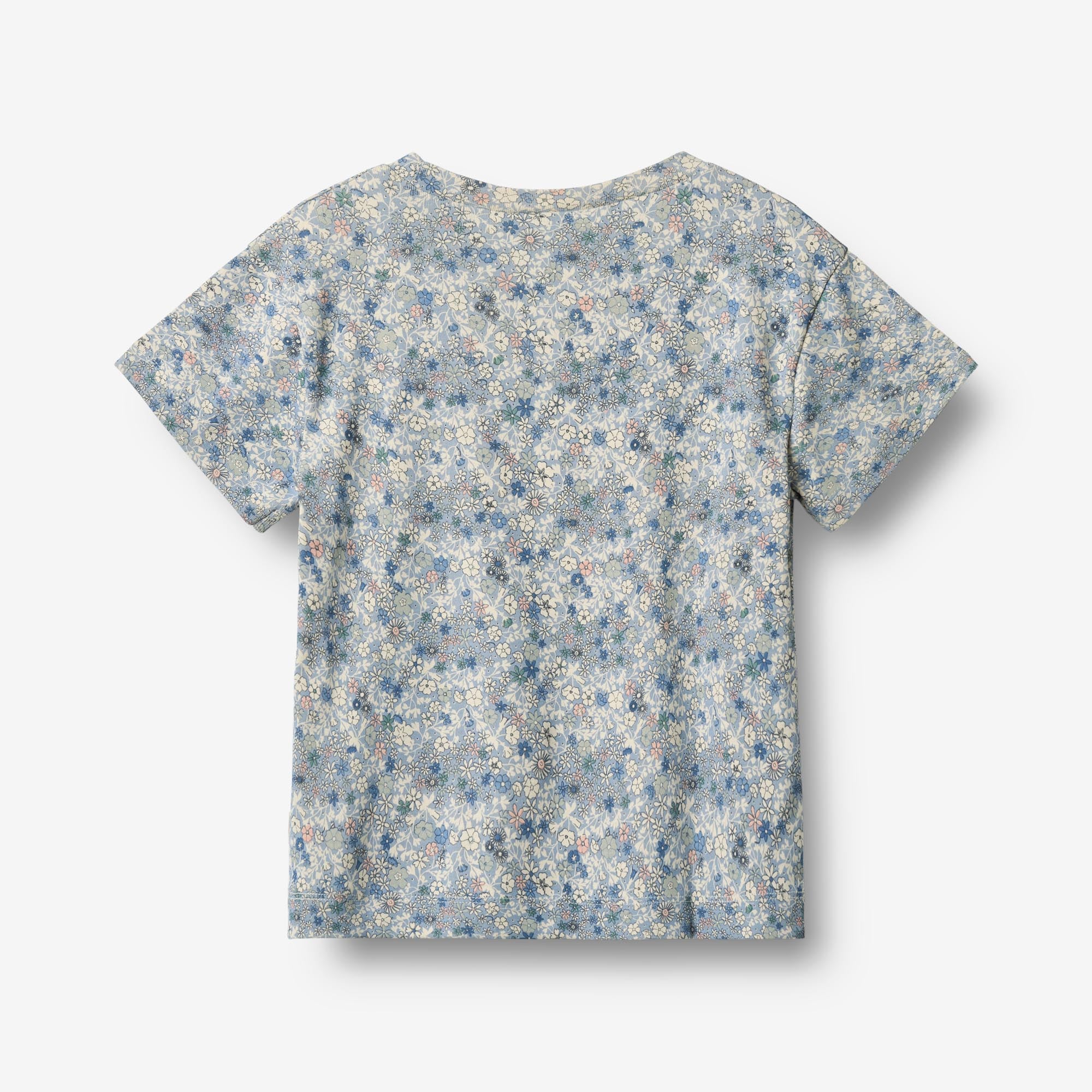 wheat-ella-t-shirt-m-dchen-blue-summer-flowers-bio-baumwolle image 2