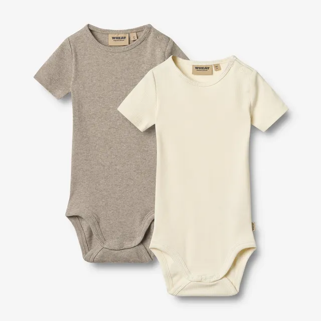 wheat-timo-gravel-melange-body-kurzarm-baby-2er-set image 1