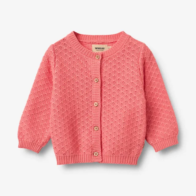 wheat-magnella-strickjacke-baby-coral-bio-baumwolle image 1