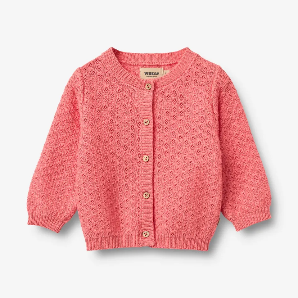 wheat-magnella-strickjacke-baby-coral-bio-baumwolle image 1