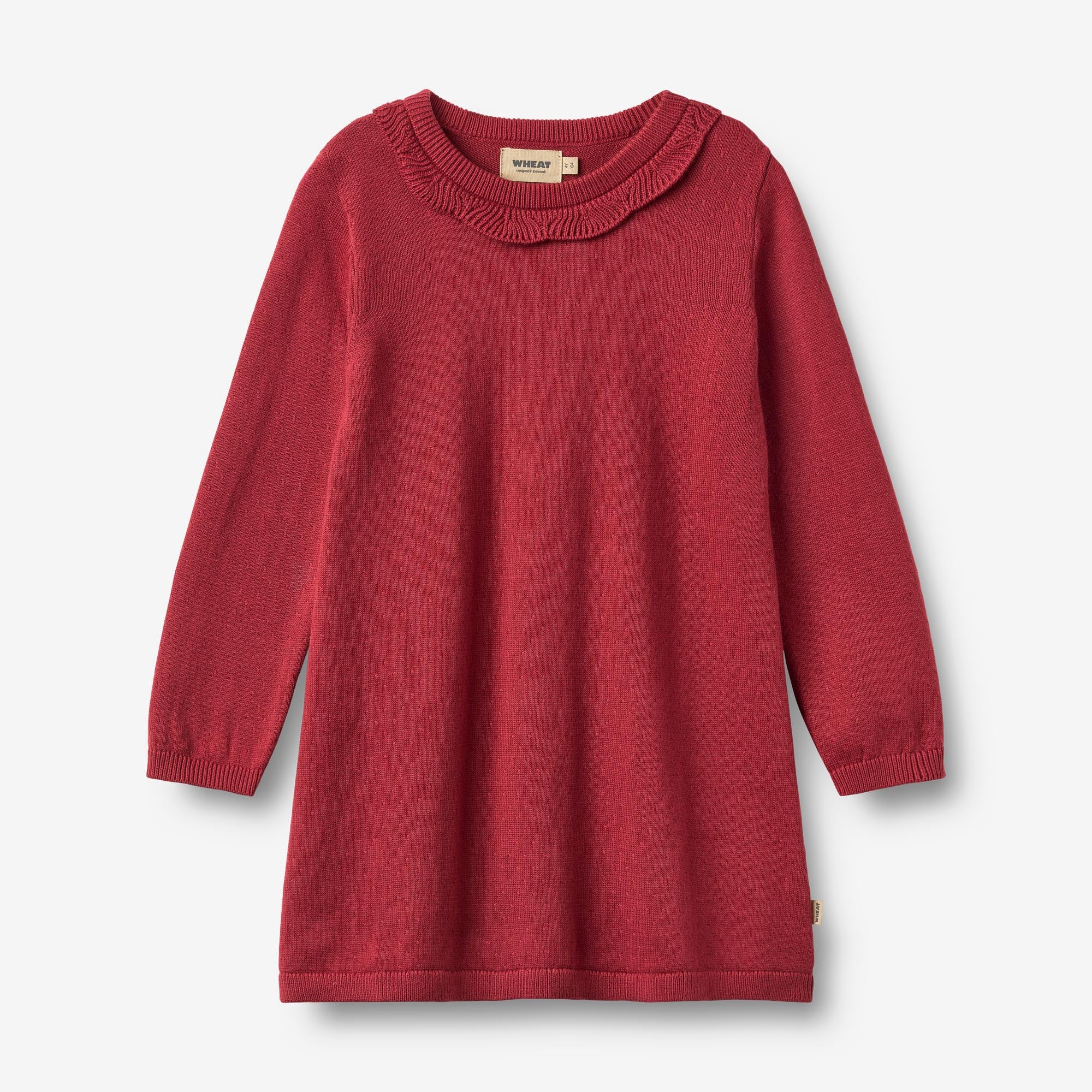 wheat-nannie-strickkleid-m-dchen-red-cherry-bio-baumwolle image 1