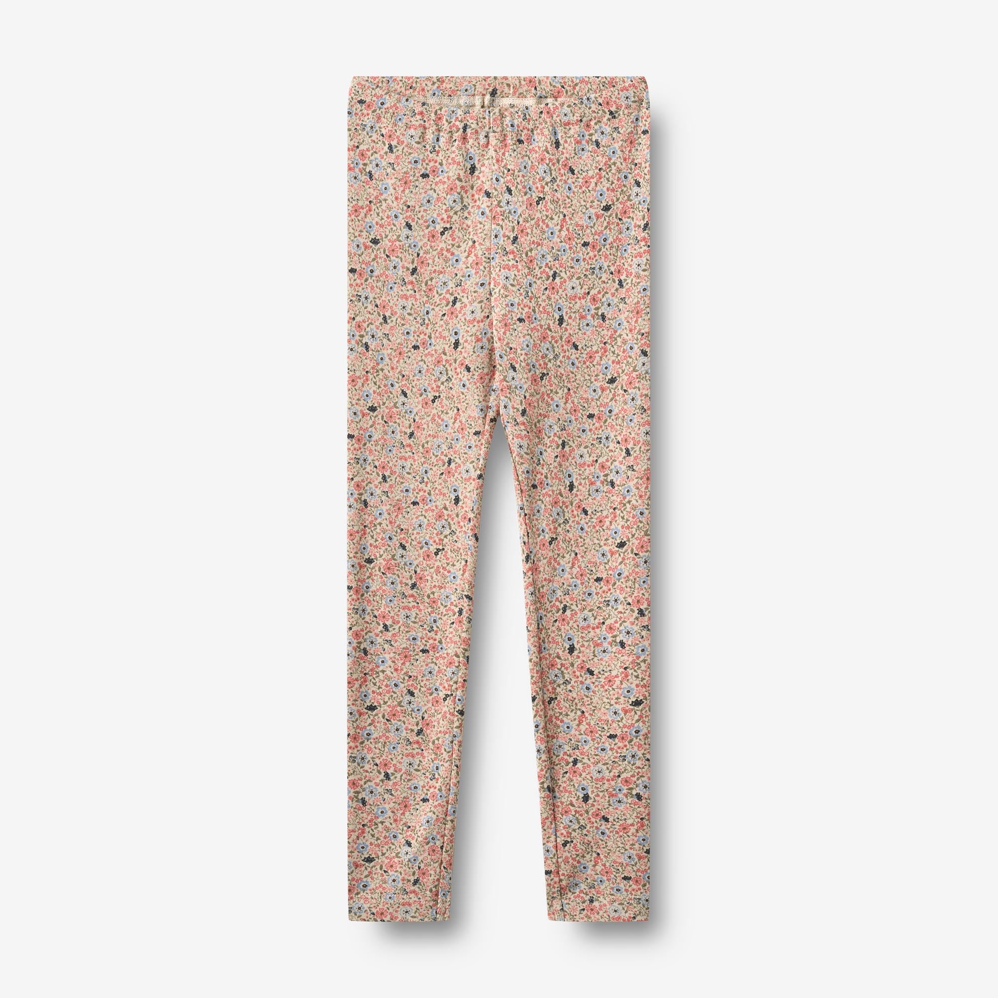 wheat-jules-leggings-kinder-grey-cloud-flowers-bio-baumwolle image 1