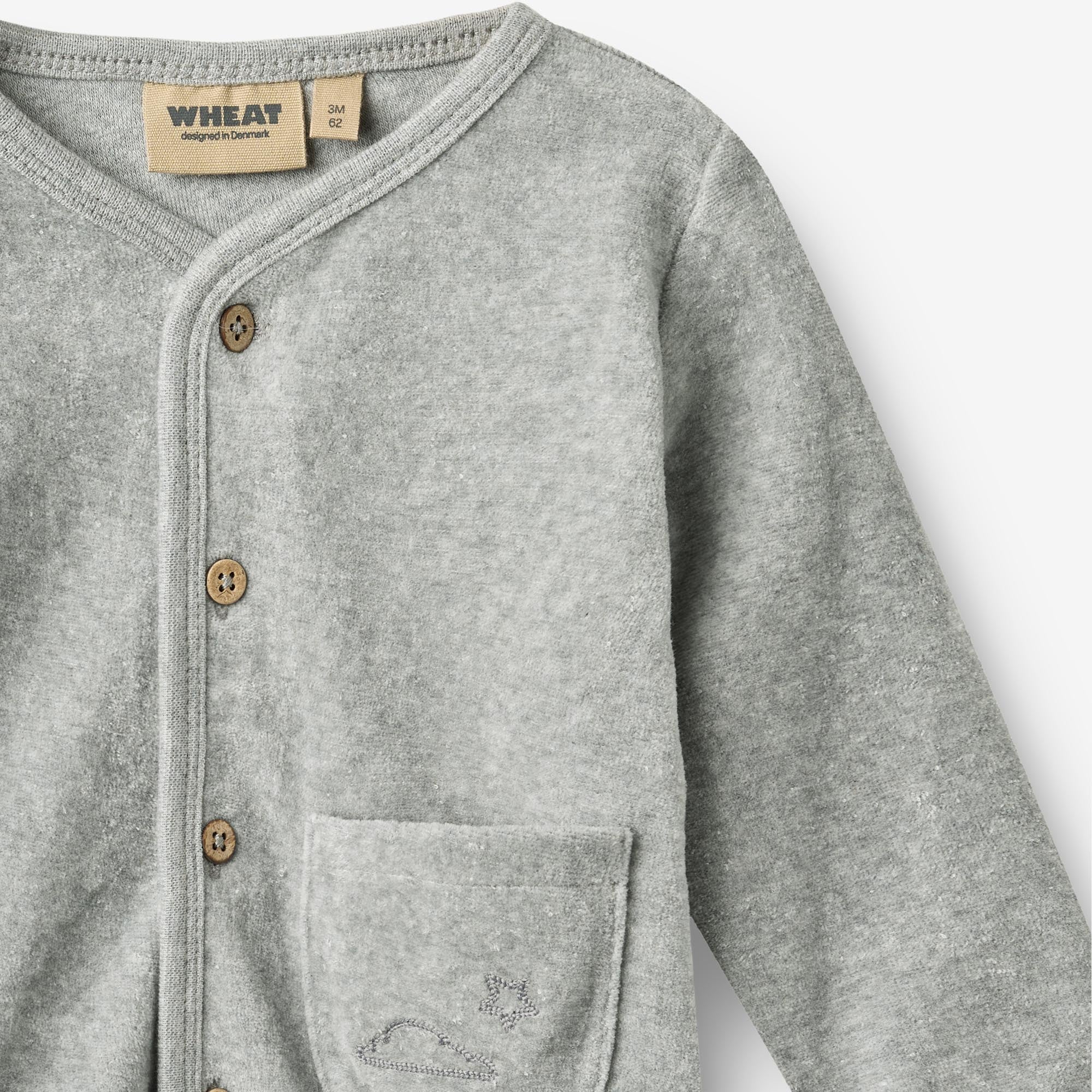 wheat-toto-sky-sweat-cardigan-strickjacke-melange-grey-bio image 3