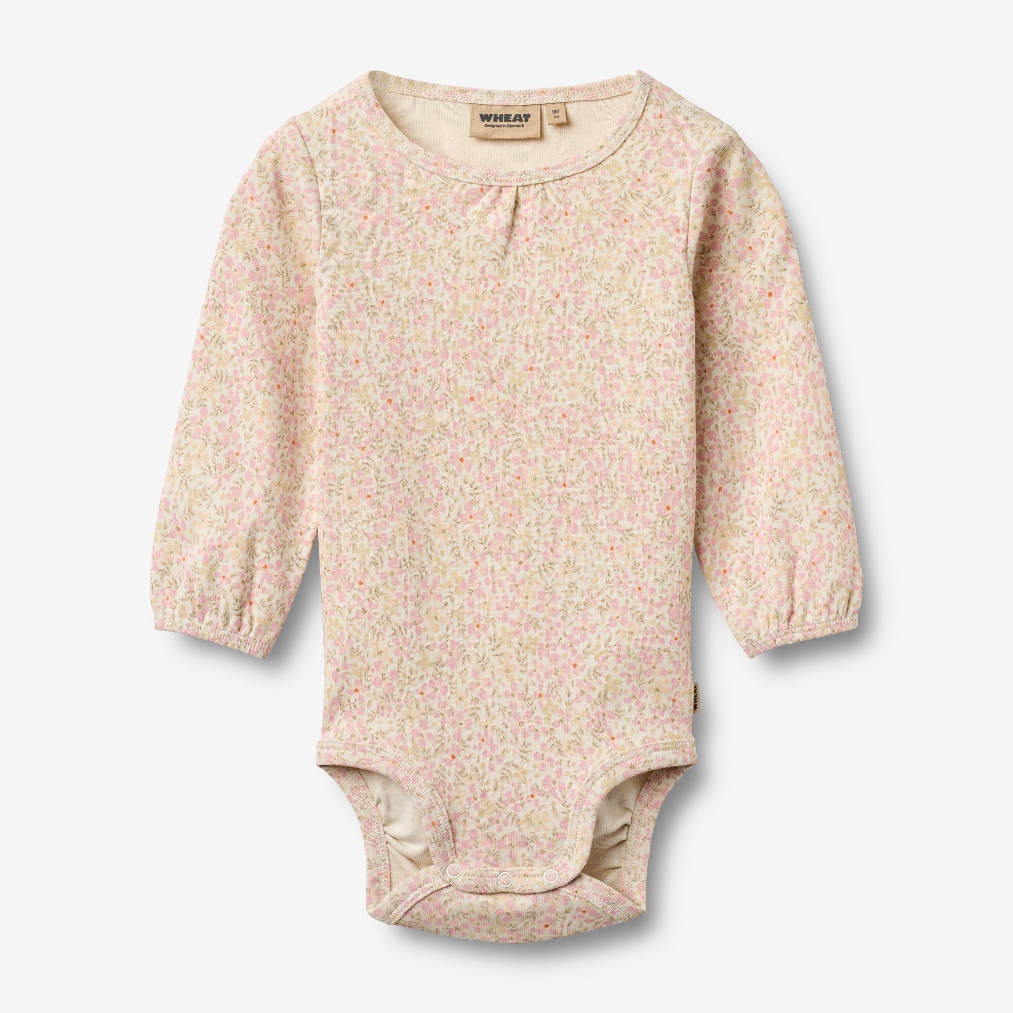 wheat-elmine-body-langarm-coral-flowers-bio-baumwolle-baby image 1