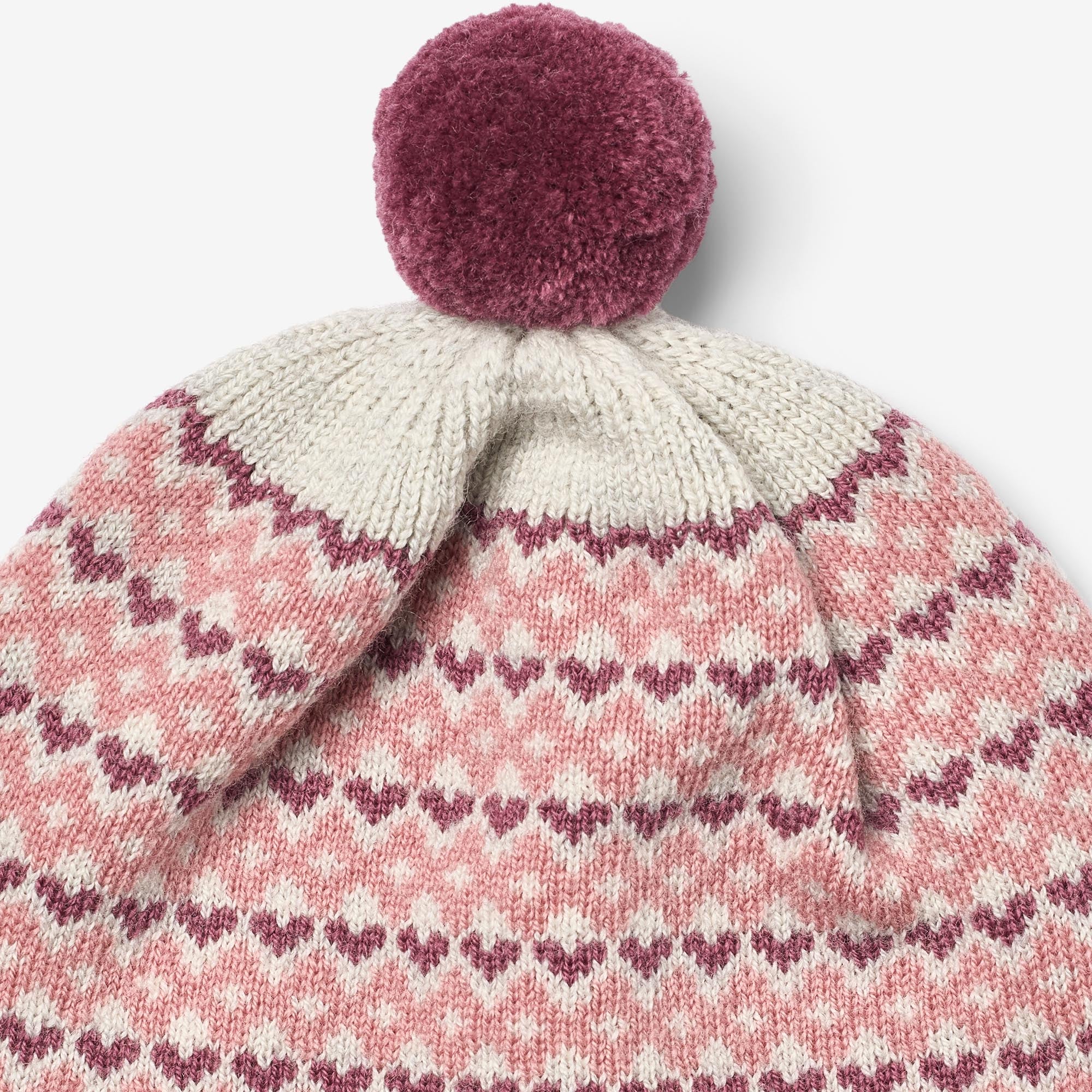 wheat-doonia-beanie-eggshell-merinowolle-mit-bommel image 3