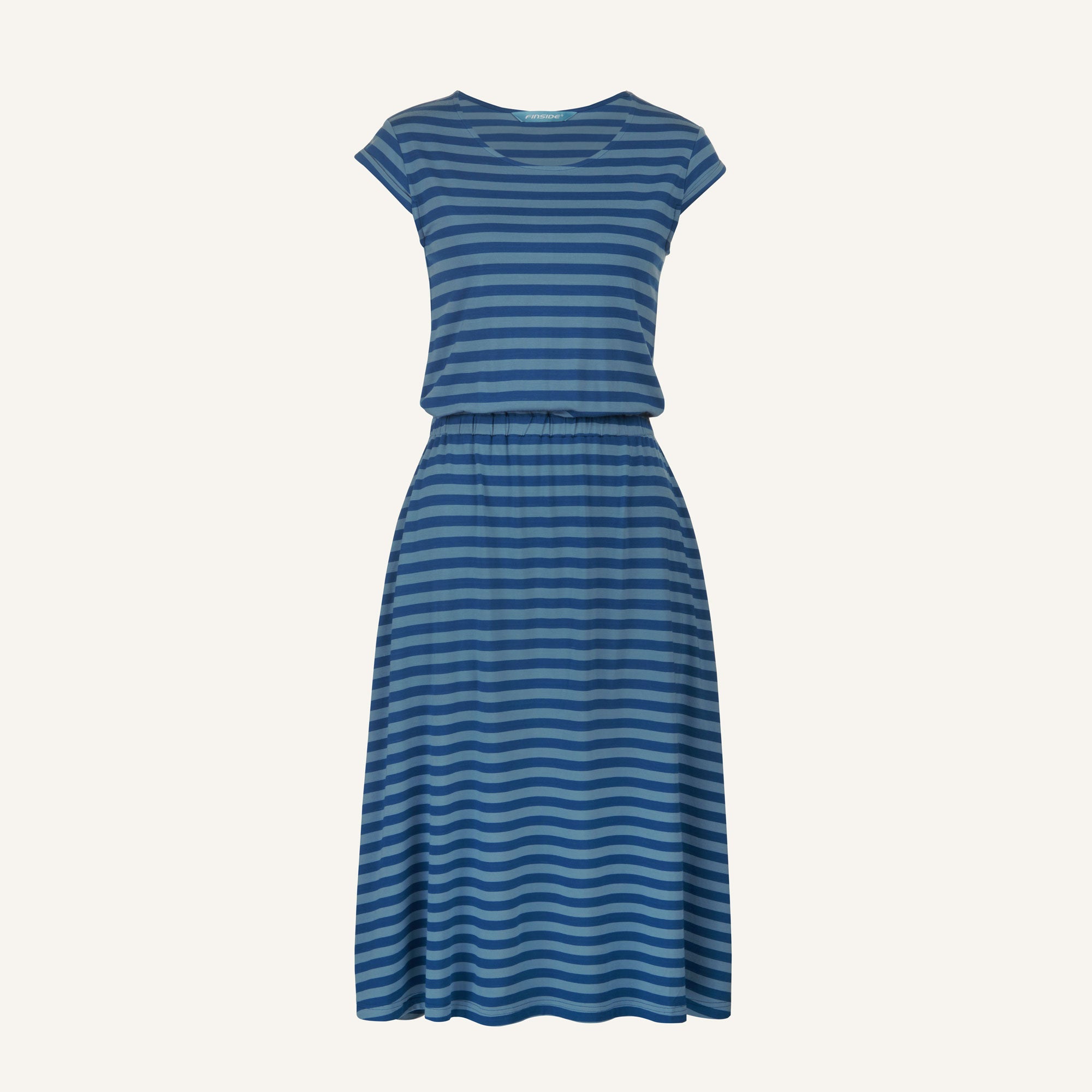 finkid-husky-mekko-kleid-aus-bambusjersey-nautic-pebble-gestreiftes-sommerkleid image 2