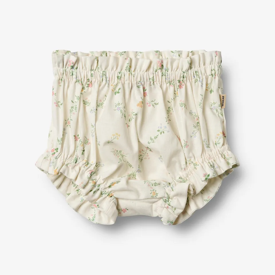 wheat-silla-bloomers-windelhose-ivory-checked-flowers-bio-baumwolle image 1