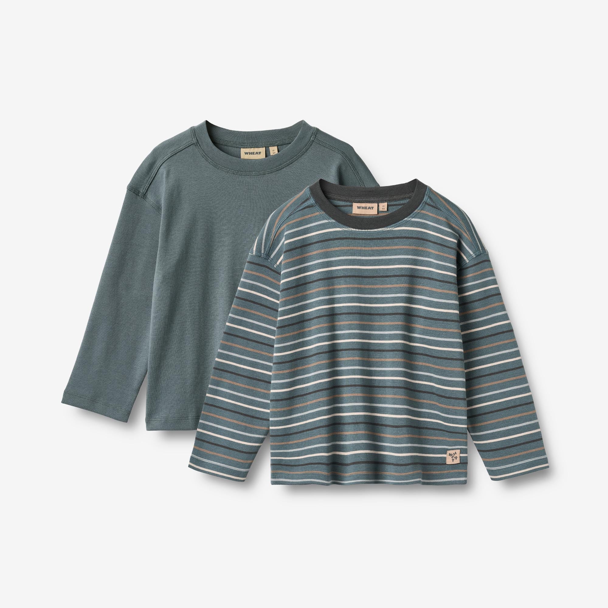 wheat-hans-langarm-t-shirt-2er-pack-blau-gestreift-bio-baumwolle image 1