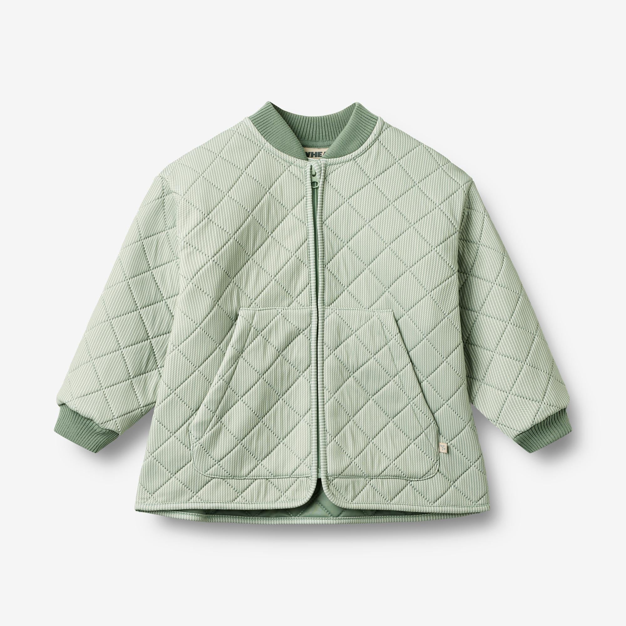 wheat-vando-thermo-jacke-green-stripe-recycling-jungen image 1