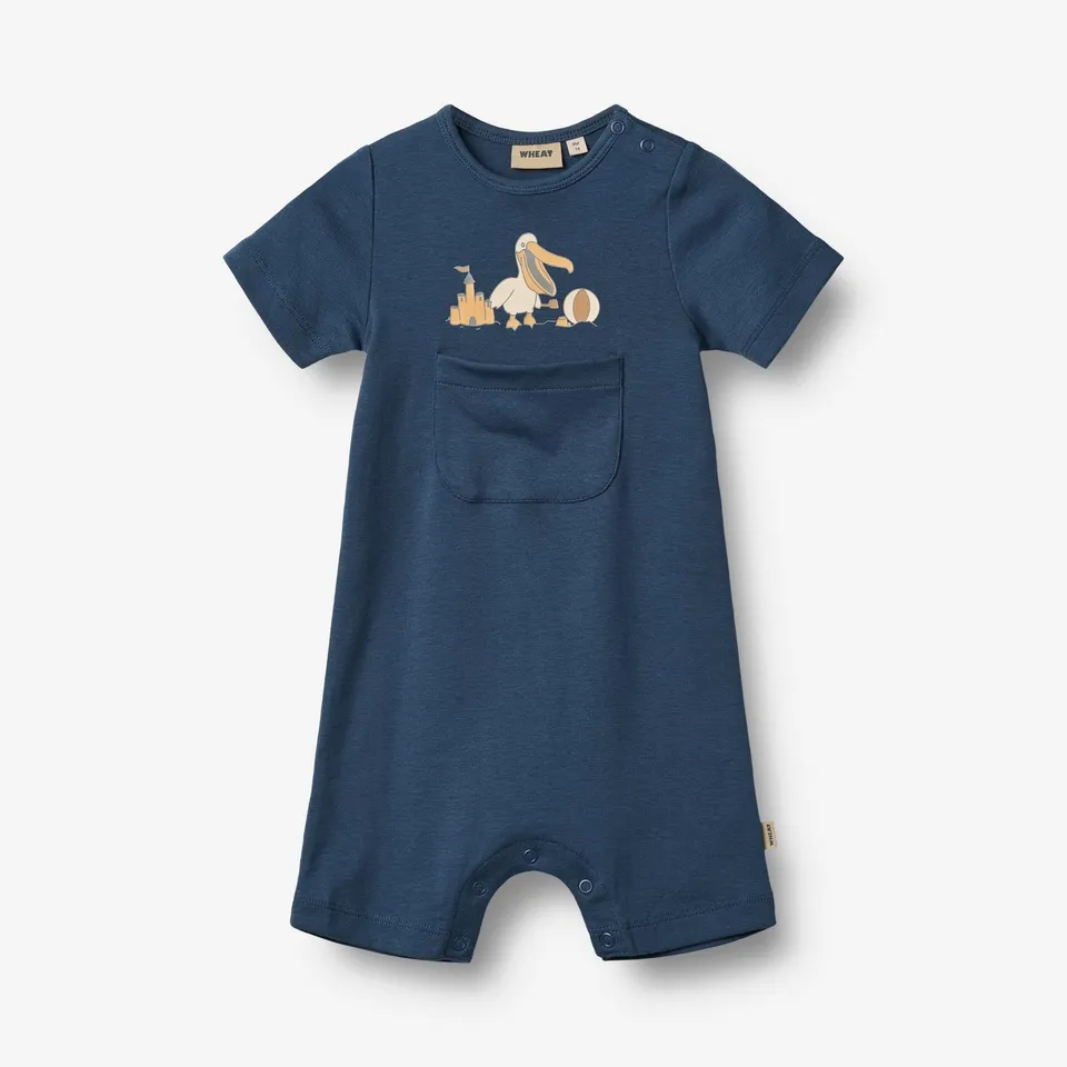 wheat-playsuit-per-blue-waves-baby-strampler-bio-kurz image 1