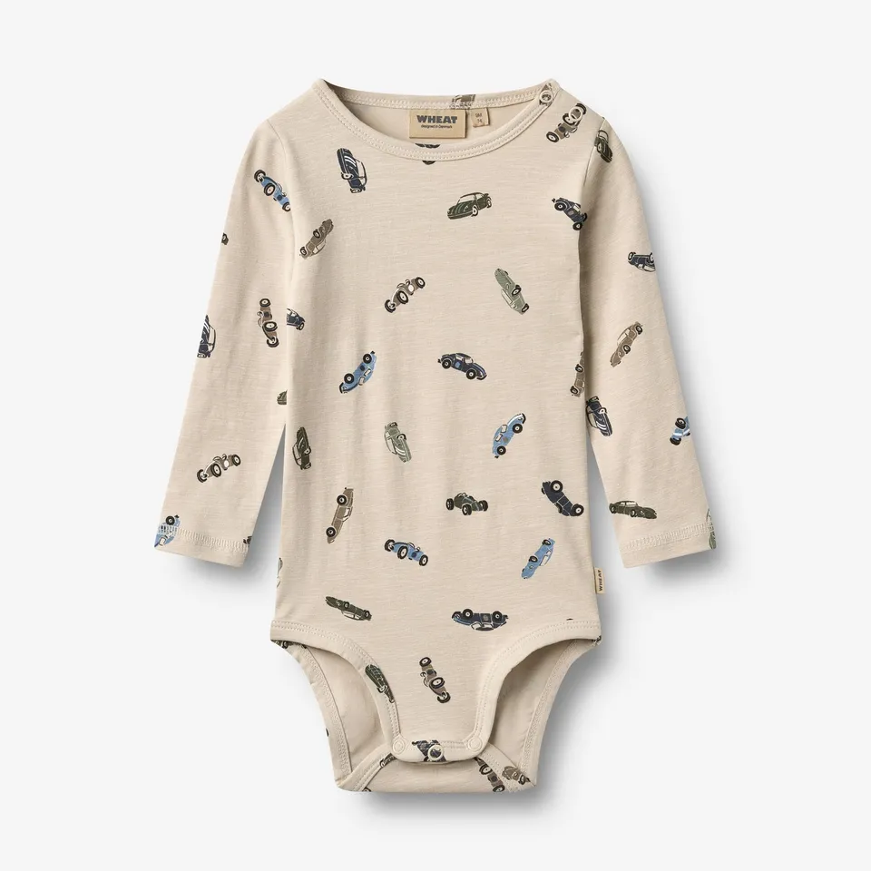 wheat-freddie-body-l-s-babybody-cars-bio-baumwolle-langarm image 1