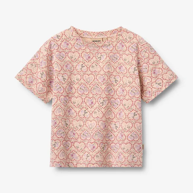 wheat-ella-m-dchen-t-shirt-magenta-heart-flowers image 1