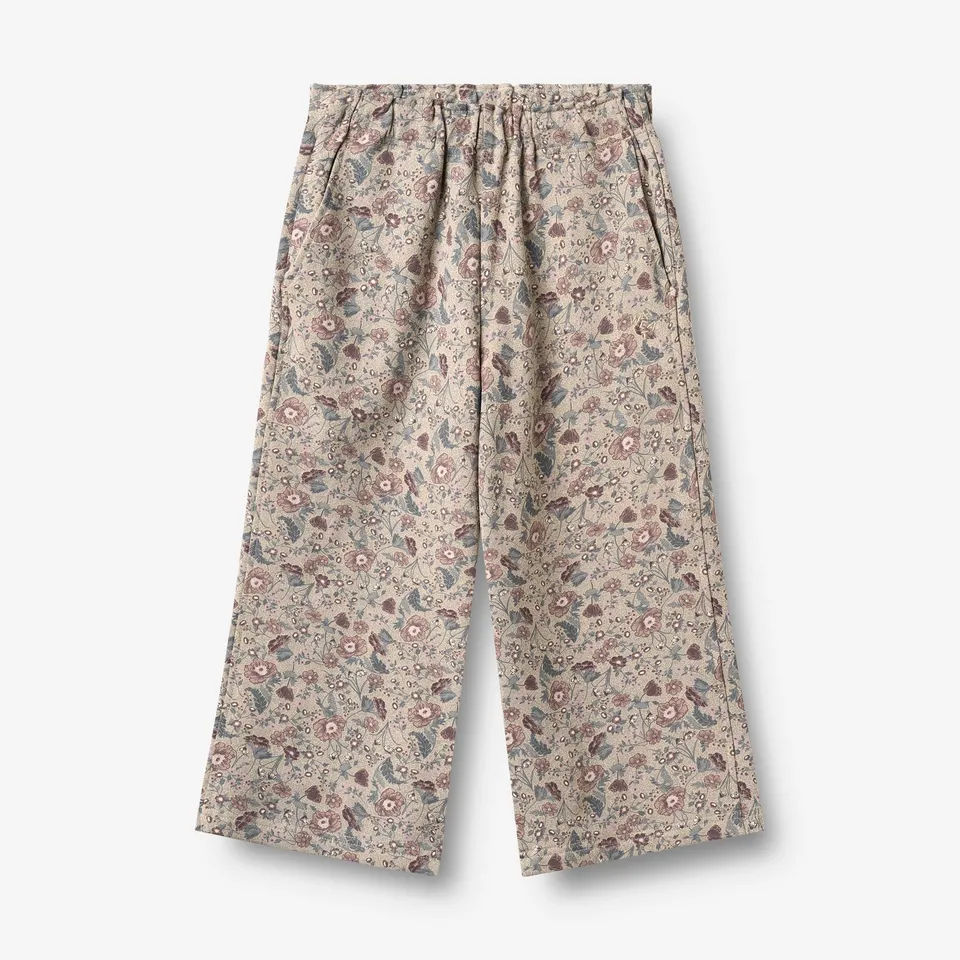 wheat-chevy-sweatpants-soft-sand-flowers-bio-terry image 1
