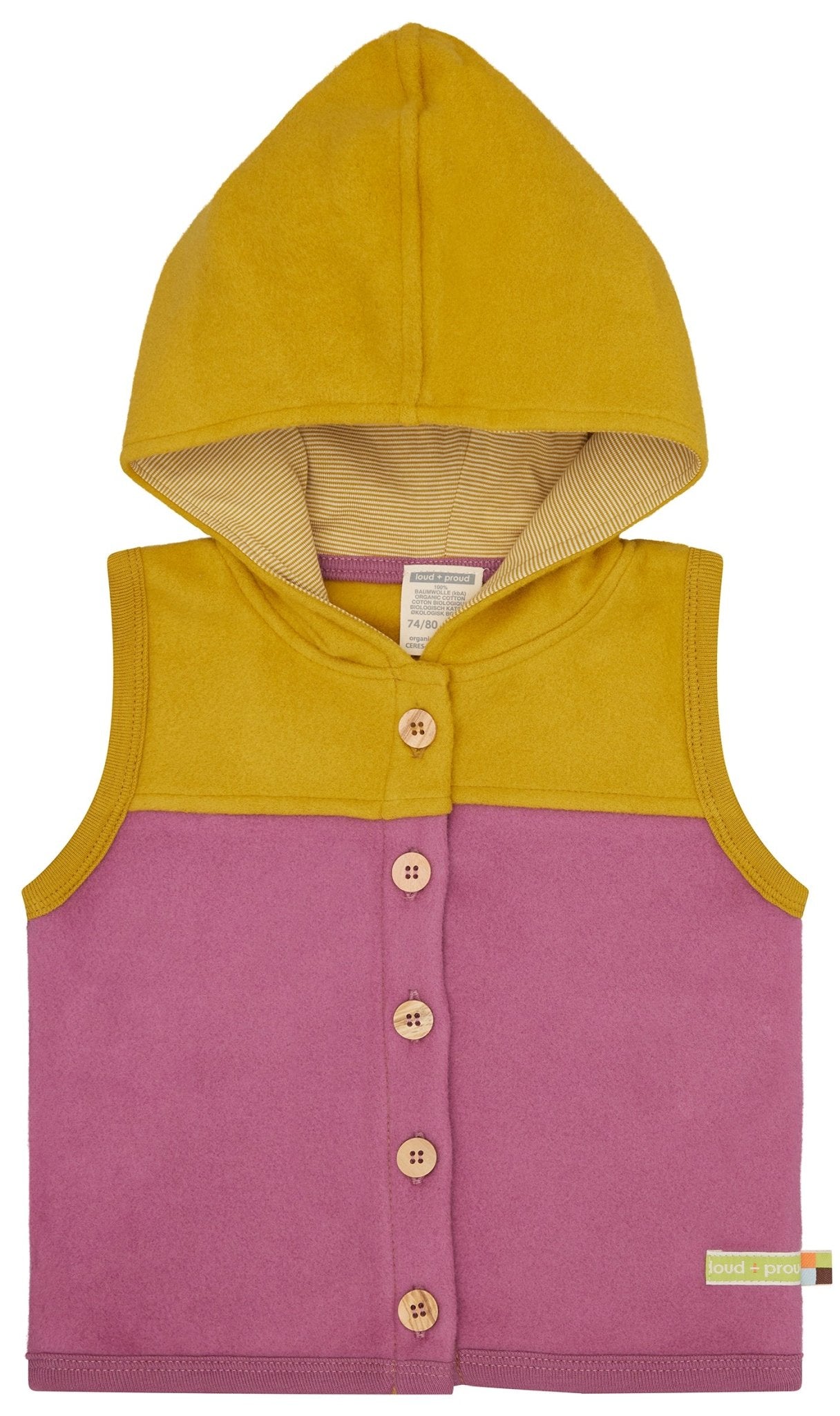 loud-proud-classics-weste-baumwoll-fleece-weste-curry-74-80 image 4
