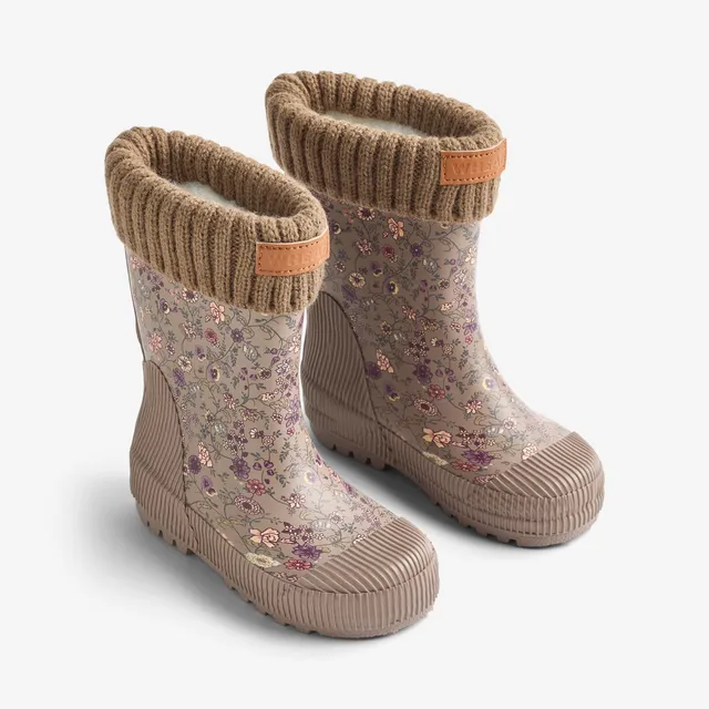 wheat-thermo-wader-gummistiefel-portabella-flowers-warm image 1